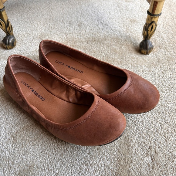 Lucky Brand Emmie Bourbon Winter Haze Brown Ballet Flats Size 8 - Picture 1 of 6